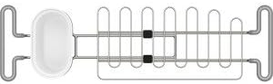 Kohler K-5473-0 Multi-Purpose Over-The-Sink Drying Rack, Caddy with Kitchen Towel Bar Holder, Soaking Cup. Expandable 14.6" to 17.6", White - Image 4