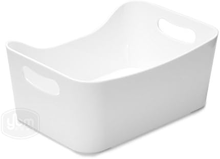 YBM HOME Storage Bins - Open Plastic Organizers and Storage Basket for Kitchen Pantry Organization, Under Sink Bathroom Storage, Toy Baskets, Food Storage Box Containers (Small - White) by YBMHome