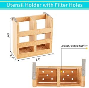 Bamboo Dish Drying Rack, 3-Tier Collapsible Wooden Dish Rack with Utensil Holder, Bamboo Dish Drainer Rack for Kitchen Counter 25pcs | Wooden Dish Drying Rack with Utensil Holder for Kitchen Counter, Large Folding Drying Holder, Dish Drainer - Image 5