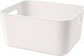 Plastic Storage Bins,Versatile Kitchen Pantry Organization and Storage,for Plastic Storage Container Under Bed,Under Sink Bathroom Organizer (1 Pack Medium, White) by Amyup