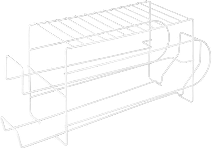 mDesign Food Storage Rack - 2 Tier Metal Storage Shelves for Canned Food - Kitchen Food Rack Suitable for The Pantry, Cabinets and Drawers - White - Image 8
