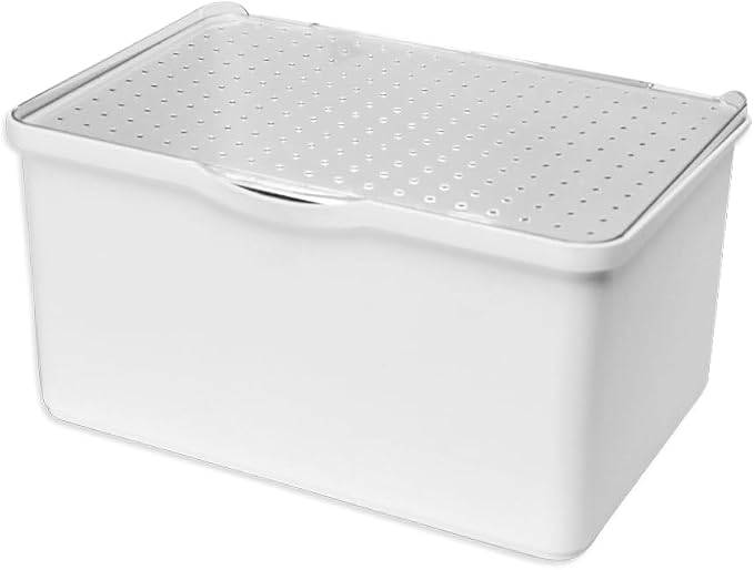 madesmart Large Lid Bin, White | open compartment, soft grip lining, utensils tools supplies, office craft items, kitchen utility, woman owned - Image 3
