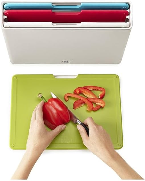 Joseph Joseph Folio 4-Piece Colour coded Cutting Board Set, Slimline case for organized Kitchen storage, Sage Green - Image 4