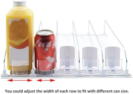 Drink Organizer for Fridge,Adjustable Push Rod Slide Rail Beverage Can Dispenser,Self Pushing Soda Dispenser for Refrigerator, Automatic Drink Dispensers for Beer Drinks 38cm - Image 2