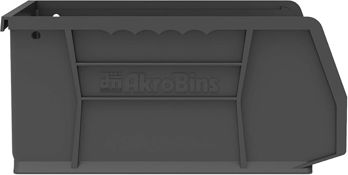Akro-Mils 30235 AkroBins Plastic Storage Bins, 11"x11"x5", Black, 6-Pack - Image 8