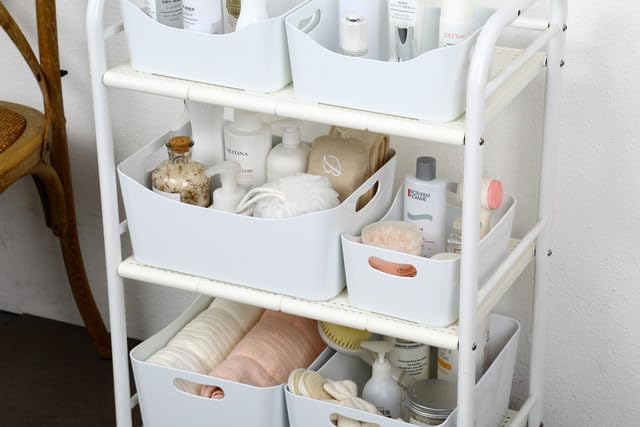 YBM HOME Storage Bins - Open Plastic Organizers and Storage Basket for Kitchen Pantry Organization, Under Sink Bathroom Storage, Toy Baskets, Food Storage Box Containers (Small - 12 Pack, White) - Image 5