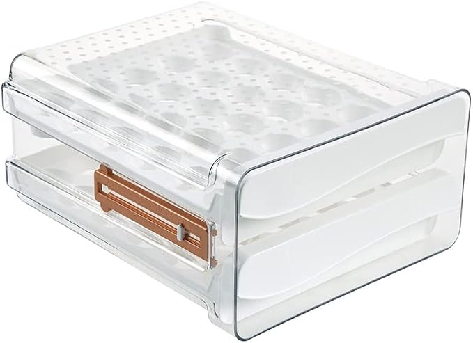 Sooyee Egg Holder for Fridge, Clear, 2 Drawers 60 Eggs | Eggs Organizer for Refrigerator,Space-Saving Egg Container, Clear Acrliy 2-Tier Egg Tray Storage for Kitchen - Image 7