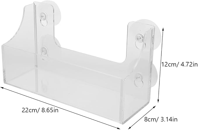 Suction Cup Refrigerator Rack Kitchen Storage Shelf Clear Acrylic | Fridge Organizer for Beverage Cans Spice Jars Firm suction Fits Refrigerator Side Microwave Washer Dryer 8.65X4.72X3.14 In - Image 3