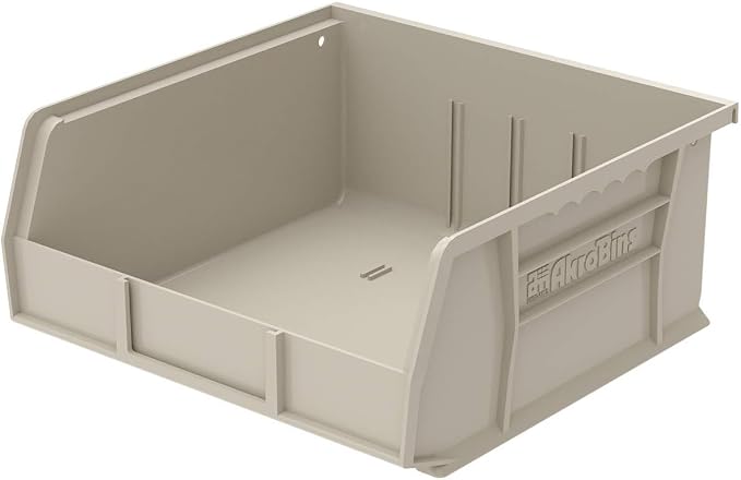 Akro-Mils 30235 AkroBins Plastic Storage Bins, 11"x11"x5", Stone, 6-Pack | Space-Saving Stackable Bins for Garage, Pantry, Craft Organization - Image 11