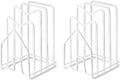 SUNFICON 2 Pack White Cutting Board Holder Rack Pot Pan Lids Holder Chopping Board Organizer Thin Bakeware Tray Dry Display Stand Kitchen Countertop Cabinet Office by SUNFICON