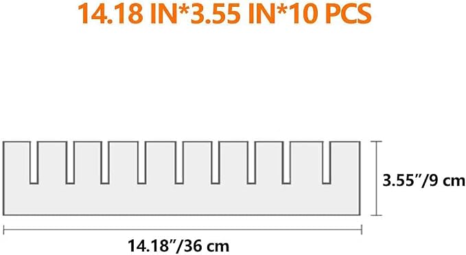 10Pcs Drawer Dividers, 14.18" x 3.55", Thick, DIY Organizer Separator, Large Adjustable Dresser Drawer Organizer for Clothes, Bedroom, Bathroom, Kitchen Cutlery, Desk, Office Storage - Image 2