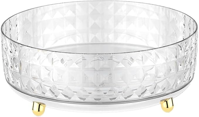 Non Skid Lazy Susan Turntable, Spice Rack Turntable, 9 Inch Spinning Organizer, 360 Degree Rotating Seasoning Organizer for Kitchen Pantry Cabinet Perfume Makeup Cosmetic Refrigerator, Clear by Himilucky