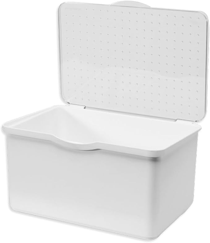 madesmart Large Lid Bin, White | open compartment, soft grip lining, utensils tools supplies, office craft items, kitchen utility, woman owned - Image 4
