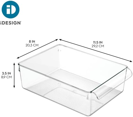iDesign Fridge Storage Bin with Handle, Clear | Fridge Tray, For Cheeses and Snacks - Image 3