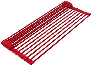 True & Tidy, Multi-Purpose Over the Sink Roll-Up Drying Rack, DR-881, Red - Image 4