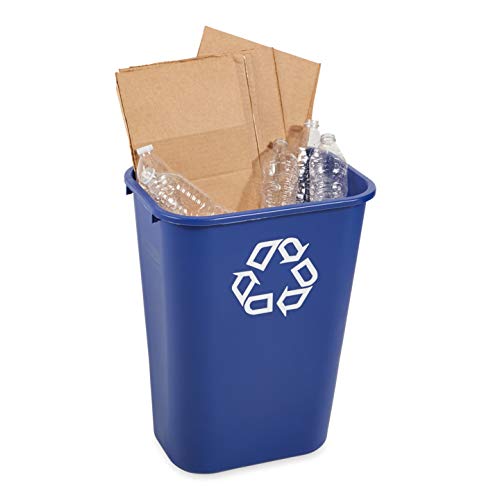Rubbermaid Commercial Products Deskside Recycling Can, 10.25-Gallon/41-Quart, Blue Recycling Symbol, Plastic, for Bedroom/Bathroom/Office/Under Desk/Sink, Pack of 12 - Image 5