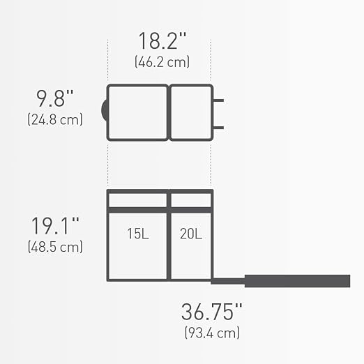simplehuman 35 Liter / 9.3 Gallon Dual Compartment Under Counter Kitchen Cabinet Pull-Out Recycling Bin and Trash Can, Chrome - Image 6