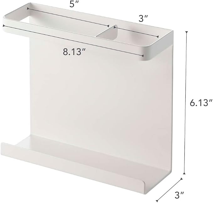 Yamazaki Home Magnet Wrap or Aluminim Foil Holder - Kitchen Storage, Magnetic Organizer - Steel | Sleek steel magnetic wrap organizer. A smart fit for modern homes. Designed for convenient home organization. Saves space. - Image 7