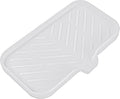 MicoYang Silicone Soap Dish with Drain Spout — Self-Draining Sink Organizer Tray for Bathroom & Kitchen, Sponges, Dispensers & Soap Holder, Non-Slip & Dishwasher Safe, White (Medium, 9.6"×5.3") by MicoYang