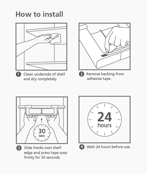 Joseph Joseph CupboardStore Under Shelf Storage Film, Foil and Bag Organizer, for Larger Rolls and Boxes, Fits Kitchen Units Over 13 in Wide, Large - Image 3