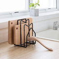 SUNFICON Cutting Board Rack Chopping Board Organizer Stand Holder Kitchen Countertop Pots Pan Lids Rack Organizer Flat Steel 4.92 x 5.7 x 8.47 in. Black by SUNFICON