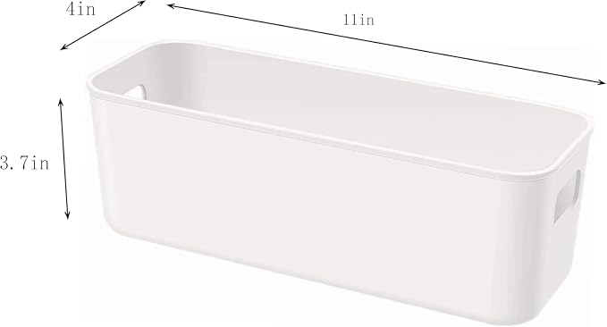 Set Of 4 Plastic Storage Bins,Versatile Kitchen Pantry Organization and Storage,for Plastic Storage Container Under Bed,Under Sink Bathroom Organizer (White, 4 Pack Narrow) - Image 7