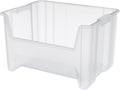 Akro-Mils 13017 Stak-N-Store Stackable Storage Bins, Heavy Duty Garage Storage Containers, Open Front Plastic Organizer for Tools, Shelves, Closet Organizer, 15" x 20" x 12-1/2", Clear, 3-Pack by Akro-Mils