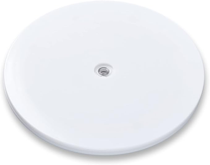 9 inch Lazy Susan Turntable White Acrylic Ball Bearing Rotating Tray for Spice Rack Table Cake Kitchen Pantry Decorating Bathrooms TV Laptop Computer Monitor, 50-lb Load Capacity (360˚ Rotation) by HSTECH