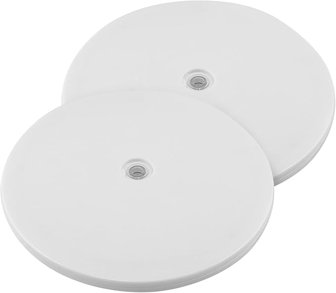 Jersvims 6 Inch Acrylic Turntable Platter, White, 2Pcs | Round Rotating Plate, For Kitchen Pantry Cabinet Desk Rack, Spice Cake Cookie Decorating by Jersvimc