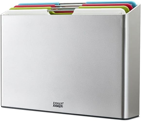 Joseph Joseph Folio 4-Piece Colour coded Cutting Board Set, Slimline case for organized Kitchen storage, Sage Green by Unknown