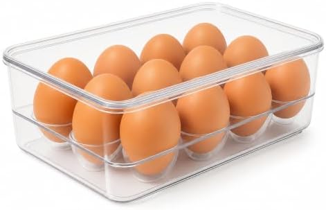 Dependable Industries inc. Essentials Stackable Plastic Egg Holder for Refrigerator with Lid – Clear 12 Count Fridge Egg Container, BPA Free Egg Storage Organizer Bin (Pack of 3) - Image 9