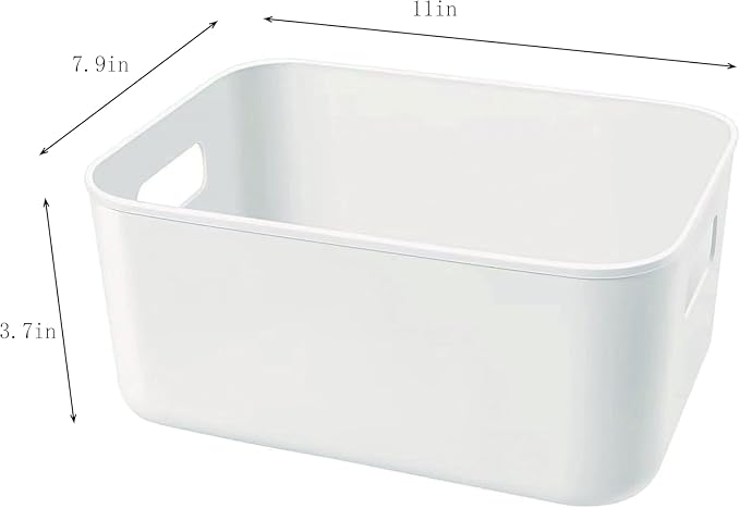 Set Of 6 Plastic Storage Bins,Versatile Kitchen Pantry Organization and Storage,for Plastic Storage Container Under Bed,Under Sink Bathroom Organizer (White, 6 Pack Small - Image 7