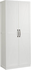 Sauder HomePlus Farmhouse Multipurpose Storage Cabinet Tall Pantry with Adjustable Shelves, in White Finish by SAUDER%C2%AE