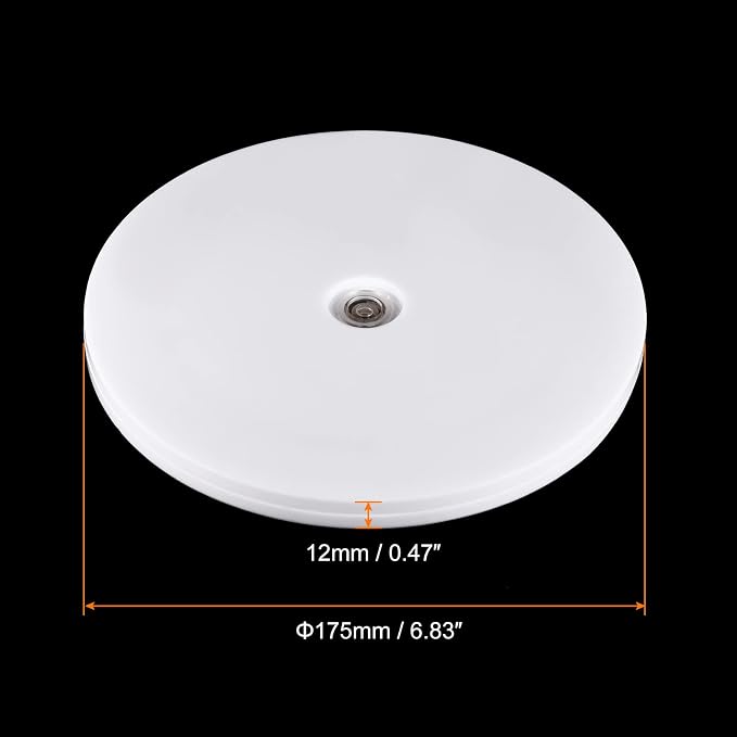 MECCANIXITY 7inch Rotating Swivel Stand with Steel Ball Bearings Lazy Susan Base Turntable for Kitchen Corner Cabinets, White - Image 2