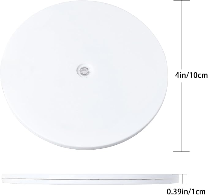4 inch Lazy Susan Turntable White Acrylic Ball Bearing Rotating Tray for Spice Rack Table Cake Kitchen Pantry Decorating Bathrooms, 20-lb Load Capacity (360˚ Rotation) - Image 2