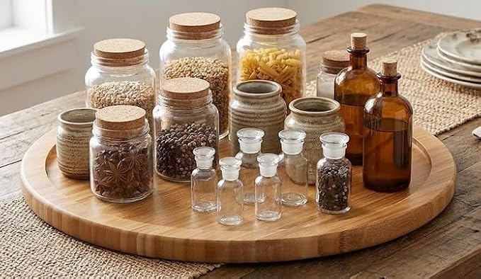 YBM HOME Bamboo Lazy Susan Single Turntable (20", 6) - Image 5