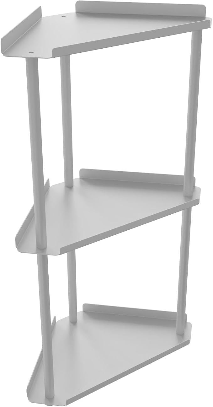 FLE Corner Bathroom Counter Organizer, Bathroom Organizer Countertop White | 3 Tier Corner Shelf, Tabletop Mount,Waterproof solid shelf fits bathroom toiletries and kitchen condiment storage. - Image 7
