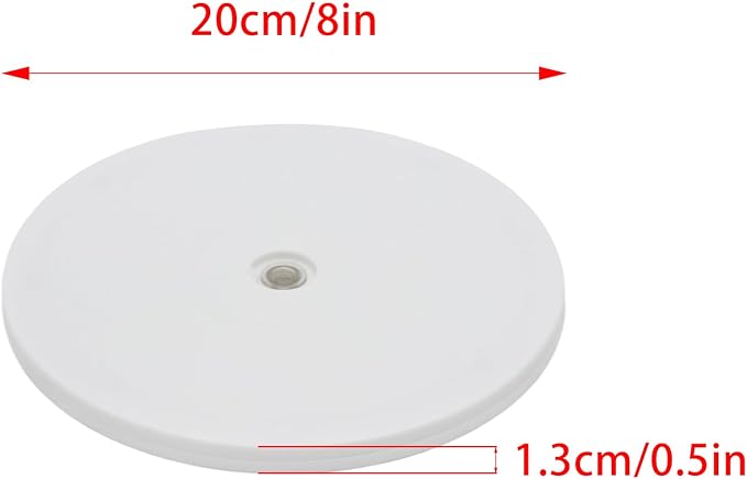 1Pcs White Acrylic Lazy Susan 8 Inch Turntable Organizer Bearings | Mini Lazy Susan, Small Lazy Susan Turntable, 360° Rotating Swivel Plate for Spice Rack, Cosmetic, Cake, Pantry, DIY Display - Image 2