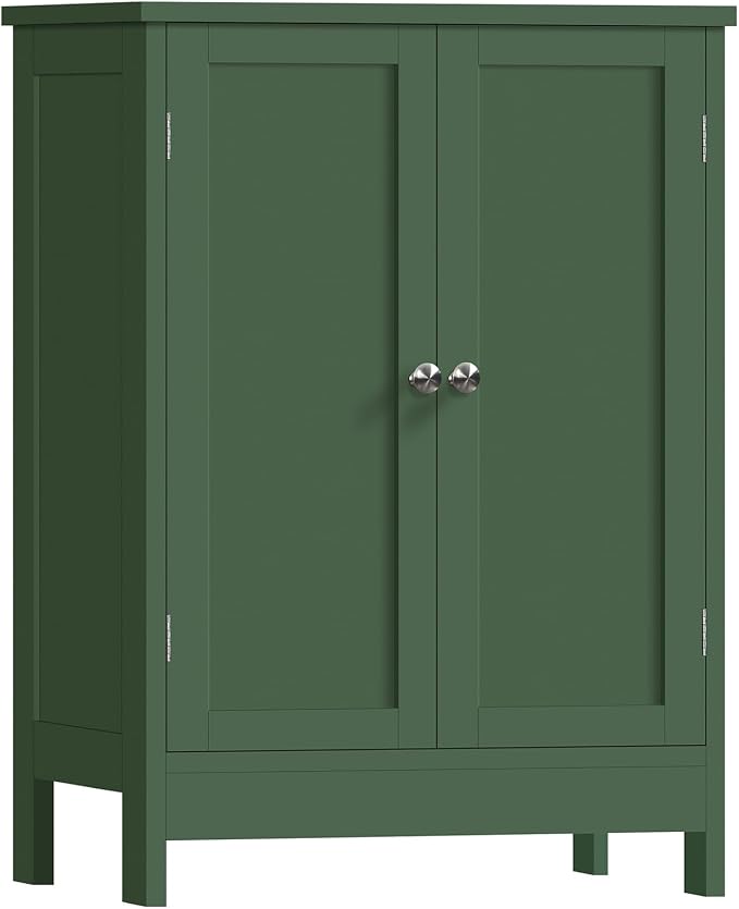 Iwell Bathroom Cabinet, Bathroom Storage Cabinet with 2 Doors & 3 Shelves, 3 Heights Available, for Living Room, Entryway, Home Office, Green by IWELL