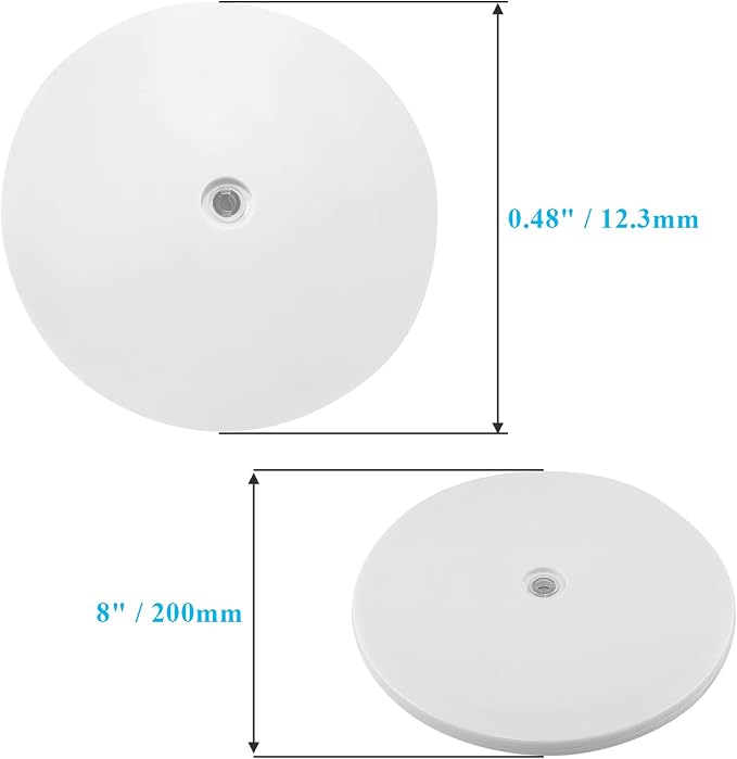 Jersvims 1 Pcs 8 Inch Acrylic Turntable Platter, White | Round Rotating Plate, For Kitchen Pantry Cabinet Organizer, Desk Rack Spice Organizer, Cake Cookie Decorating - Image 4