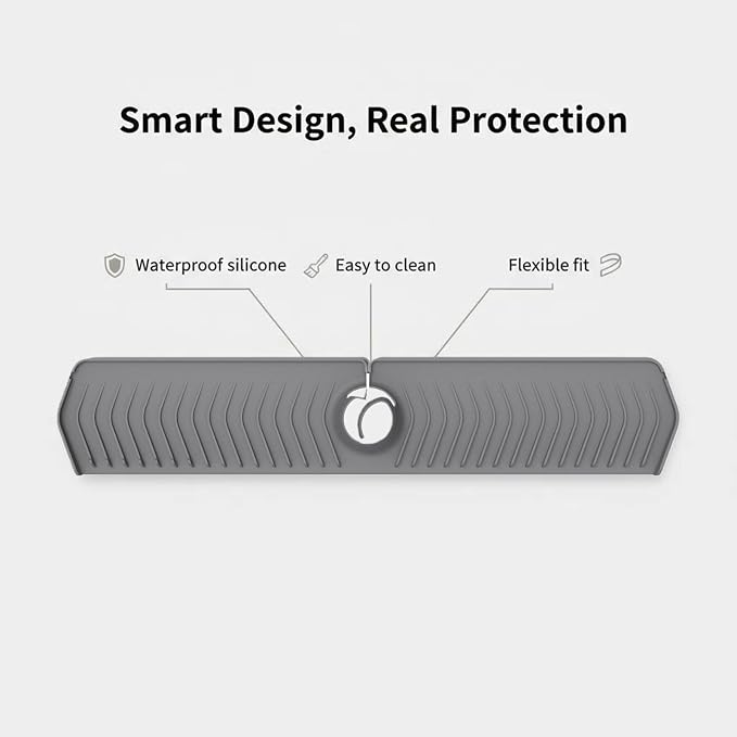 30 Inch Silicone Kitchen Sink Faucet Mat, Adjustable Waterproof Splash Guard Draining Mat Keep Countertops Dry (Green) - Image 4