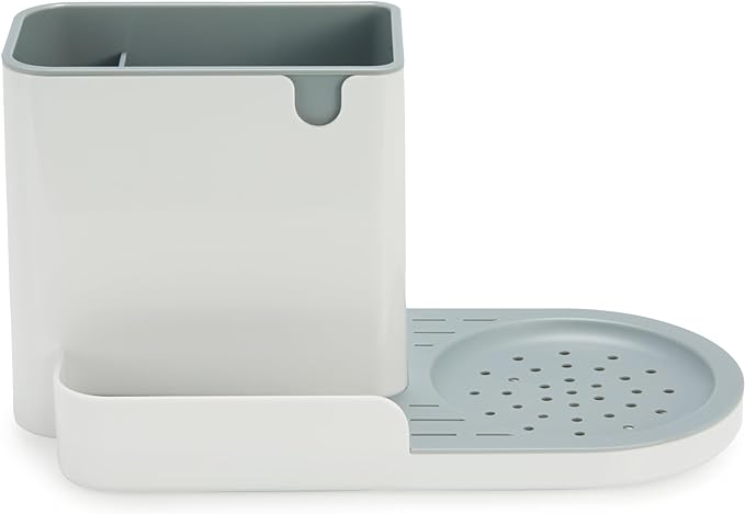 Amazon Basics Kitchen Sink Caddy Organizer for Sponge and Brush Storage, Large, White - Image 3