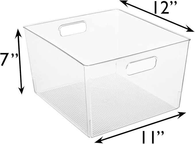 ClearSpace Clear Plastic Storage Bins for Kitchen, Fridge, Pantry, 4 Pack | Pantry storage bin for organizing food items, kitchen essentials, and refrigerator storage - Image 6