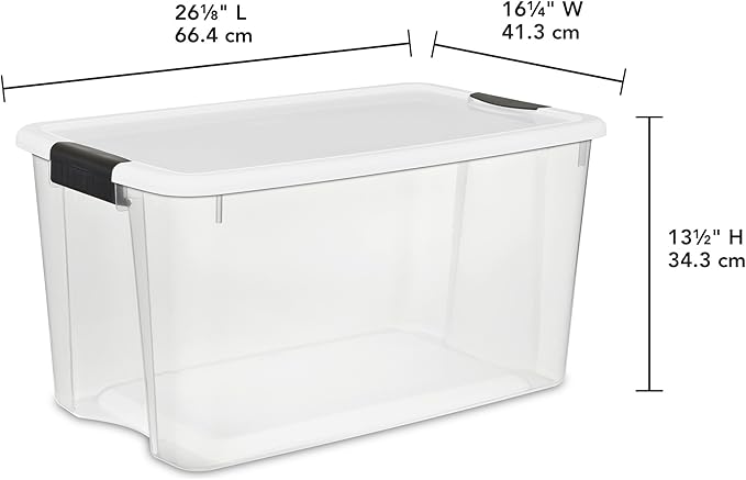 Sterilite 24-Pack Ultra Latching Box, Storage Bins with Lids, Clear Plastic, 70 Quart - Heavy-Duty Organizing Containers for Closet, Bathroom, and Office - Image 3