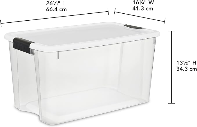 Sterilite 20-Pack Ultra Latching Box, Storage Bins with Lids, Clear Plastic, 70 Quart - Heavy-Duty Organizing Containers for Closet, Bathroom, and Office - Image 3