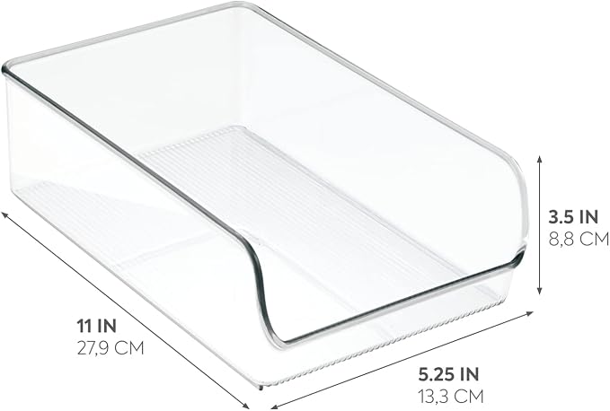 iDesign BPA-Free Plastic Freezer and Fridge Organization Bin for Kitchen, Fridge, Freezer, Pantry and Cabinet Organization, The Linus Collection – 11" x 7" x 3.5", Clear | BPA-Free Plastic, Freezer and Fridge Organization, For Kitchen, Pantry and Cabinet - Image 2