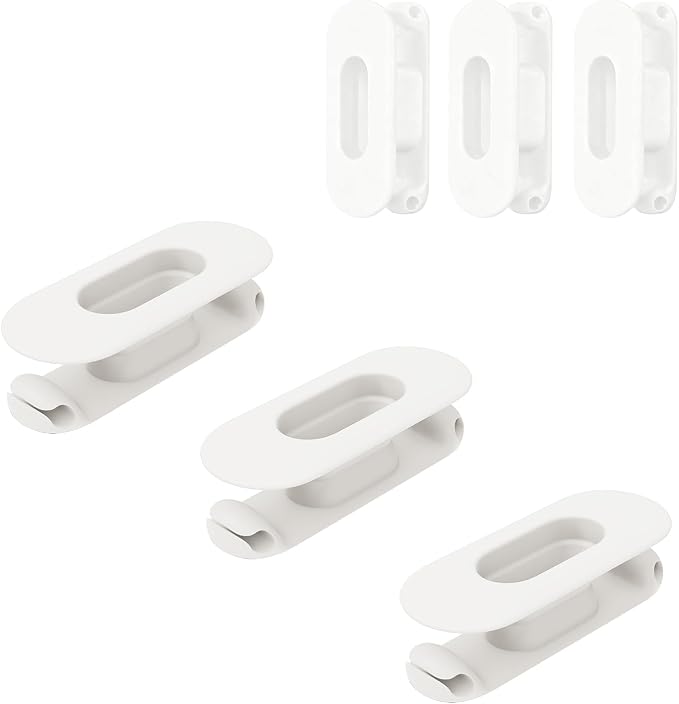 6 Pack Cord Organizer for Kitchen Appliances, Milky White | Upgraded Stackable Silicone Adhesive Cable Management Wrap Holder, for Mixer Blender Air Fryer Pressure Cooker Coffee Maker by Baskiss
