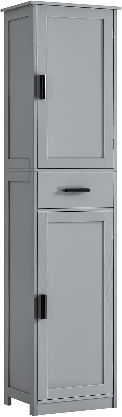 usikey 67“ Tall Bathroom Cabinet, Storage Cabinet with 4 Shelves & 2 Doors, Narrow Storage Cabinet for Bathroom, Living Room, Home Office, Greige by USIKEY
