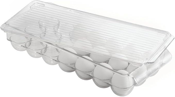iDesign Clear Plastic Egg Holder for Fridge with Lid, 21 Egg | Storage Container, Organizer Bin - Image 7