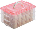 Egg Storage Container for Refrigerator, 3-Layer Deviled Egg Tray, Stackable Fridge Egg Organizer with Lid and Handle, Extra Large Holder, 60 Count Eggs Keeper (red 3 layer) | 3-Layer, 60 eggs, Stackable Storage Holder with Handle for Refrigerator for C... by TIANCHEN